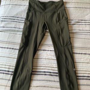 Lululemon Fast and Free 7/8 Olive Size 4